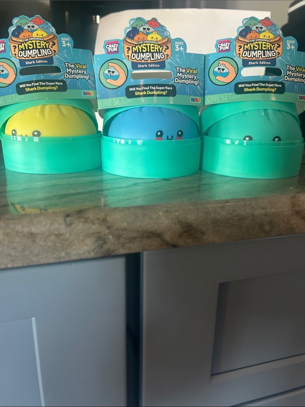 TIKTOK CRAZE Mystery dumpling Shark Edition Collectible Toy - Yellow, Blue, Teal